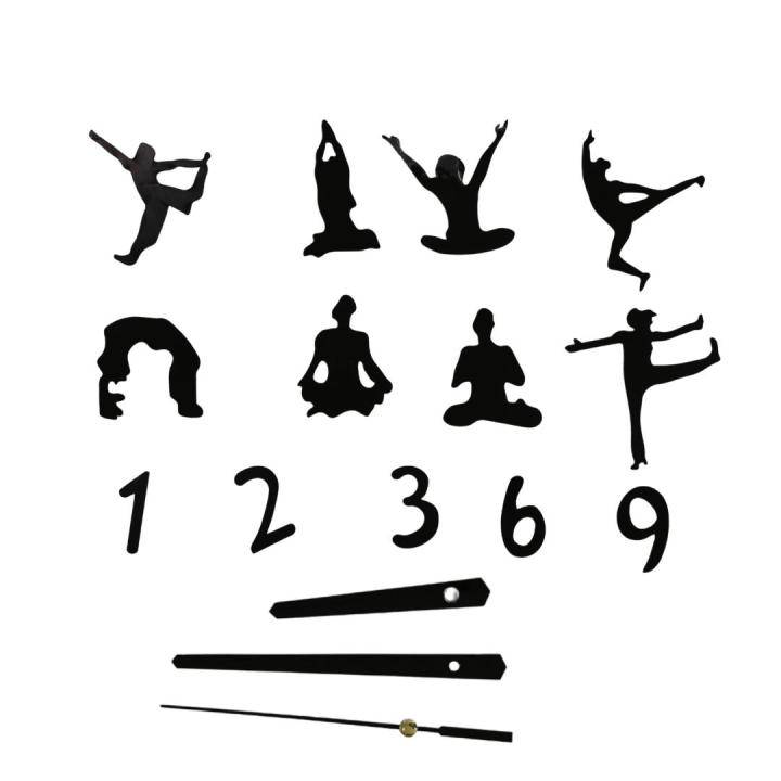 นาฬิกาติดผนัง-ลายโยคะ-สีดำ-yoga-design-wall-clock