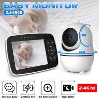 3.5 inches Video Baby Monitor 2.4G Wireless with LCD, 24Hrs Battery 900ft Range 2 Way Audio Temperature Sensor Security Protection