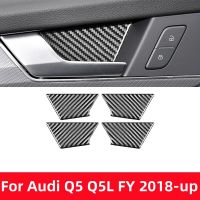 For Audi Q5 Q5L FY 2018-2023 Car Accessories Carbon Fiber Interior Auto Inner Door Bowl Panel Decoration Cover Trim Sticker