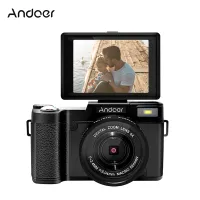 Andoer กล้องถ่ายกล้องวีดีโอดิจิทัล30MP Full HD CD-R2 2.7K กล้องซูมภาพแบบดิจิทัล4เท่าหน้าจอหมุนได้3.0นิ้วพร้อมแฟลช