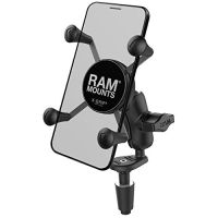 RAM Mounts X-Grip Phone Holder with Motorcycle Fork Stem Base RAM-B-176-A-UN7U with Short Arm for Stems 12mm to 38mm in Diameter