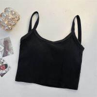 เสื้อบังทรงขนาดใหญ่พร้อมแผ่นหน้าอกสำหรับผู้หญิงส่วนบนสาวหวานเครื่องเทศหลังสวมใส่ฤดูร้อนแบบไขว้สั้นสวยงามสำหรับสาวอ้วน