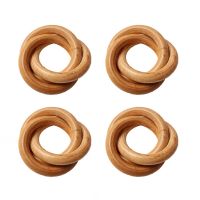 4Pcs Wood Napkin Rings, Wood Circles for Macrame Napkin Buckles, Napkin Ring Holders for Farmhouse, Wedding, Table Decor