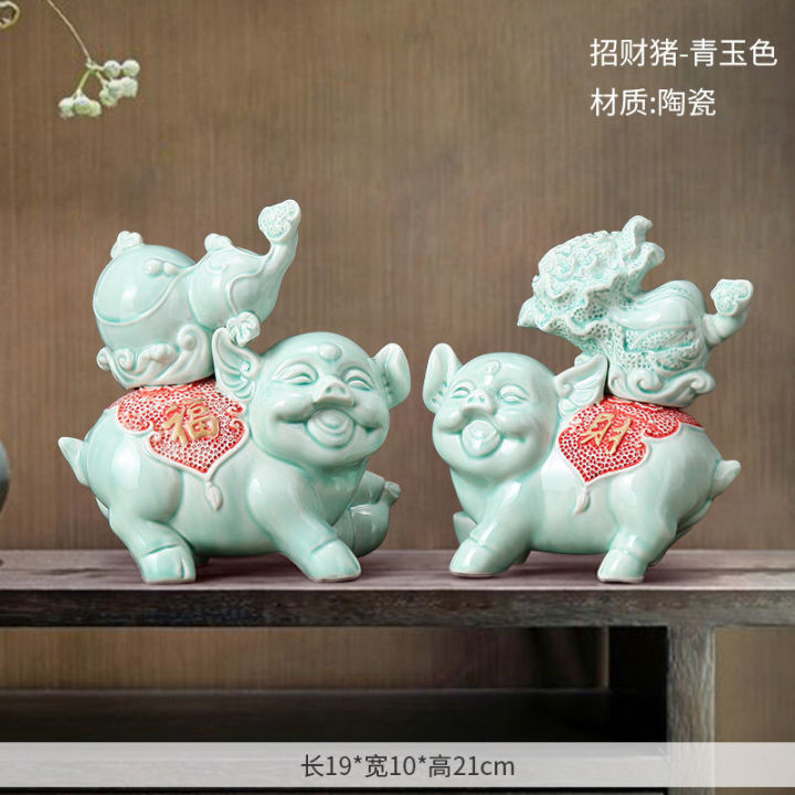 piggy-zhaocai-ตกแต่งร้านเปิดของขวัญสำนักงานตกแต่งเดสก์ท็อป-fengshui-wangcai-งานฝีมือ-ruyi-ตกแต่ง