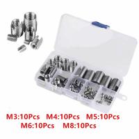 ✓卍 50pcs M3 M4 M5 M6 M8 Stainless Steel Carbon Steel Self Tapping Thread Slotted Inserts Set Metal Threaded Repair Insert Kit