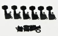 KAISH Black 6 Inline Guitar Tuning Keys Guitar Tuners Machine Heads for ST