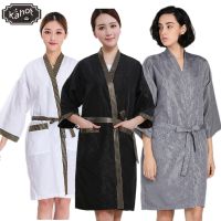 Salon Client Gown Robe Gold Side Smock Kimono Hairdressing Cape Dress Beauty SPA Hotel Barber Guest Clothes Night-gown Wrap