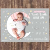 Baby Milestone Blanket 120x100cm Newborn Photography Prop Background Blanket Play Mats Backdrop Cloth Calendar Photo Accessories