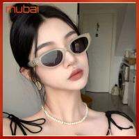 MUBAI การป้องกัน UV400 แว่นตากันแดดทรงตาแมว สีดำสีดำ รูปหลายเหลี่ยมของผู้หญิง แว่นตา Y2K ได้รับความนิยม แว่นกันแดดประดับหมุด สำหรับผู้หญิงและผู้ชาย