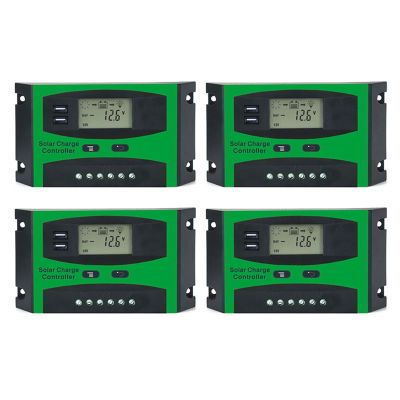 4X 30A 12V 24V Solar Controller LCD Function Dual USB 5VDC Output Solar Cells Panel Battery Charge Regulator