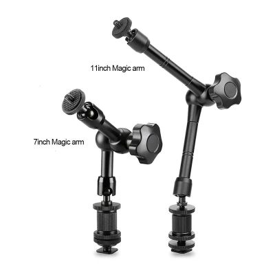 แขนจับอเนกประสงค์ Magic Arm 7" และ 11" ตัวต่อเพิ่มอุปกรณ์เสริมกล้อง สกรู 1/4 นิ้ว ใช้ได้ทั้ง กล้อง, LED, จอ Monitor, Mic