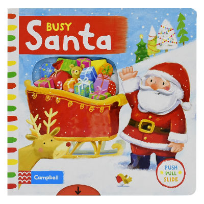 Busy Santa busy series paperboard mechanism Book Santa Claus operation Book Interactive English story picture book for children aged 3-6