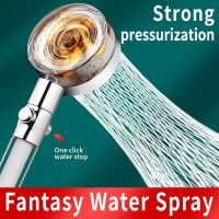 ☼▫☫ Propeller Shower Head Rainfall High Preassure Water Saving Bathroom Shower Accessary Pressurized Nozzle Universal Adaptation