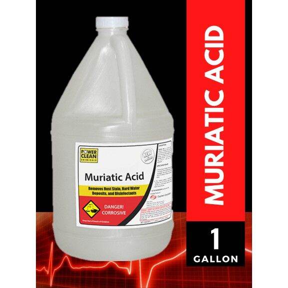 Heavy Duty Muriatic Acid 1 GALLON Concentrated Disinfectant Toilet Tile