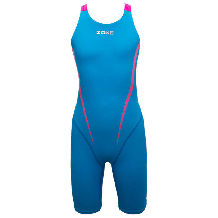 zoke-girls-training-competition-swimwear-kids-porfessional-racing-kneesuit-childrensports-swimsuits-one-piece-bathing-suit-for-teens-girl