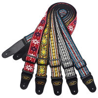 【cw】Vintage Guitar Strap Belt Musical Instrument Accessories with Embroidery Fabrics for Acoustic Folk Electric Guitar Basshot