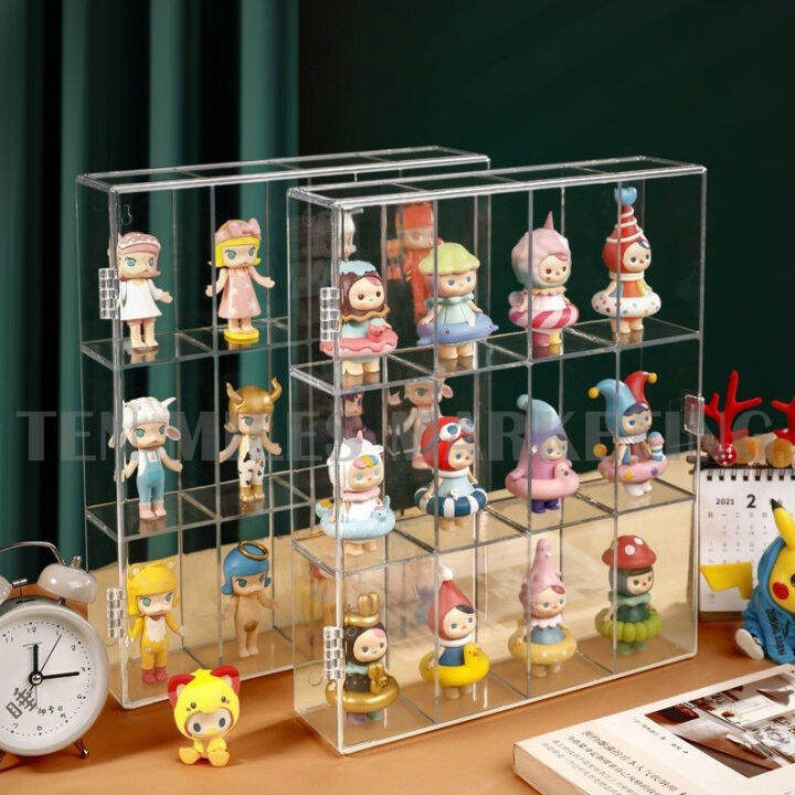 remium Acrylic Doll Toy Display Box Storage Rack Transparent Dustproof ...