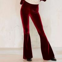 High Waist Velvet Palazzo Pants Woman Elegant 2019 New Female Large Wide Leg Pants for Ladies Long Trousers Flare Pants Bottoms