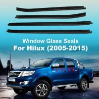 New 4 Pcs Car Window Door Glass Seal Belt Trim PVC Weather Strip Door Belts for Toyota Hilux SR5 VIGO MK6 PICKUP 2005-2015