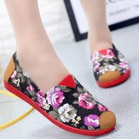 CODHaley Childe Ready Stock?Xiaoyulu Korean Trendy Woman womens fashion Flower Prited Sneakers Canvas Flat Cover Shoes Kasut