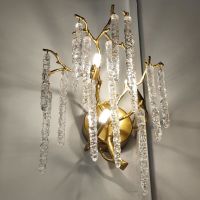 Luxury living room villa Crystal sconces modern design decorative lighting gold/silver branch sconces Night Lights