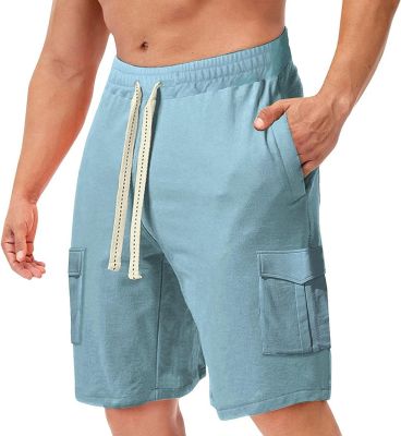 DGHM-JLMY Mens Baggy Weightlifting Leisure Shorts with Multi-pockets Regular Relaxed Track Shorts Fishing Beach Shorts