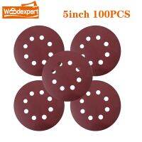 100Pcs 125mm 5Inch Round Sandpaper Eight Hole Sanding Disk Set 40-3000 Hook Loop Abrasive Sander Paper Use for Polishing