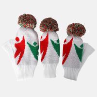 3X Knitted Golf Club Head Covers Pom Pom Golf Headcovers Golf Accessories