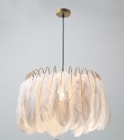 [COD] Feather lampshade warm and romantic living room master bedroom creative net red girl post-modern feather chandelier