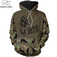 Deer / Boar / Elk / Moose Hunting Camo 3D Printed Hoodie Harajuku Fashion Hooded Sweatshirt Unisex Casual Jacket Pullover DW094