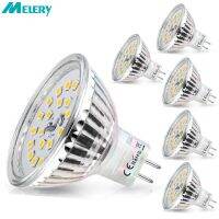 หลอดไฟไฟ Led Mr16 6W สีขาวเย็นอบอุ่น2800K อะไหล่ Gu5.3หลอดฮาโลเจน40W Ac/Dc12v 480lm ลำแสง120องศาจุด6แพ็ค