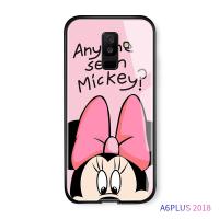 สำหรับ Samsung Galaxy A6 Plus 2018การ์ตูนดิสนีย์มิกกี้ Minnie โดนัลด์เดซี่เป็ดหมีพูเคสมันวาวกระจกเทมเปอร์ฝาหลังปลอก