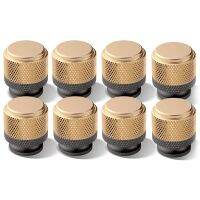 8 Pcs Knurled Cabinet Knobs Handles Bathroom Cabinet Door Knobs Decorative Pull Knobs (Gold)