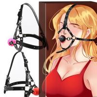 Three Sizes of Headgear PU Silicone Mouth Gap with Nose Hook Harness Bondage Restraints Sex Toys or Woman Couples Adult Games