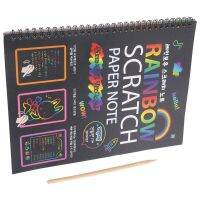 19X26Cm Color Rainbow Scratch Paper Note Book Black Diy Drawing Toys Scraping Painting Kid Doodle