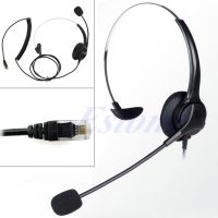 4-Pin RJ11 Monaural Corded Operator Call Center Telephone Headset Headphone BK Earbuds High Quality Over The Ear Headphones