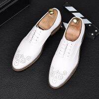 HOT★New Fashion Mens Dress Leather Shoes Male Designer Black White Lace Up Oxfords Wedding Prom Homecoming Footwear Zapatos Hombre