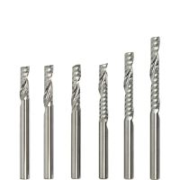 10pcs 3.175mm shank one Flute Spiral Router Bits สําหรับตัดไม้ / พลาสติกอะคริลิค PVC CNC Milling Cutter 1 Single Flute End Mills