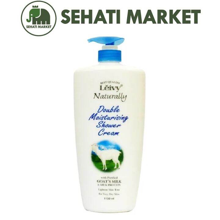 LEIVY SHOWER CREAM BODY WASH GOAT MILK PUMP 1150ml Lazada Indonesia