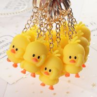 10Pcs Funny Cute Little Yellow Duck Key Chains for Women and Men Couple Car Backpack Keychain Pendant Accessory Decoration