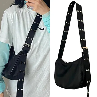 Harajuku Double-breasted Bag Adjustable Strap Zipper Satchel Satchel Crossbody Bag Shoulder Bag