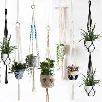 Handmade macrame plant hanger plant holder pot hanger pot tray for wall decoration balcony flower pot hanger