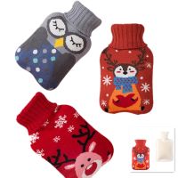 1000ml Portable Durable Hot Water Bottle With Knitted Cover Cartoon Pattern Cute Hand Warmers Winter Student Hot-Water Bags