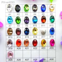 Glass Crystal 4x6 6x8 8x10 10x14 13x18 18x25 20x30mm nice colors mix Oval shape glue on rhinestone beads ornament handicraft diy