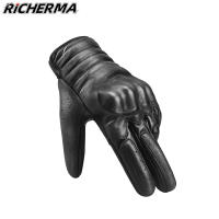 2021Black Leather Motorcycle Gloves Men Women Full Finger Motocross Gloves Hard Shell Protect Racing Gloves Moto Motos Scooter