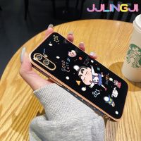 Jjlingji เคสสำหรับ Realme C3 C2s C2เคส A1K OPPO เคสแฟชั่นโชคดีแบบดีไซน์ใหม่ด้านข้างเคสโทรศัพท์ซิลิโคนนิ่มป้องกันกล่องกันกระแทกกล้องฝาปิดเลนส์เต็มรูปแบบ