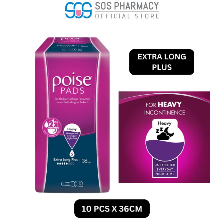 Poise Pads Extra Long Plus Non Wing Incontinence/Adult Diapers (36cm/10 ...