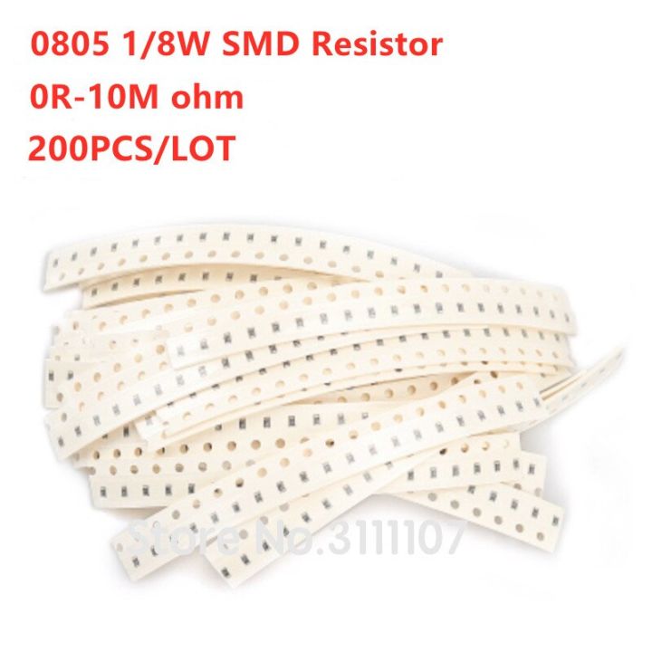 200PCS 0805 SMD 1/8W 5% Chip Resistor 0R~10M 0R ~ 10M 0 10R 100R 270R 330R 470R 1K 4.7K 10K 47K 220K 0 10 100 470 ohm Resistanc