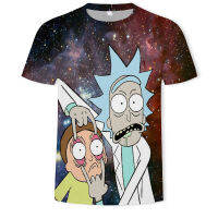 เสื้อผ้ายอดนิยม ภาพ Rick Morty 3D พิมพ์ดิจิตอลสำหรับผู้ชาย T เสื้อ