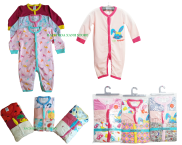 Set 3 Body Tay Dài liền quần cotton Việt Nam cho bé Gái từ 3 tháng - 2 tuổi